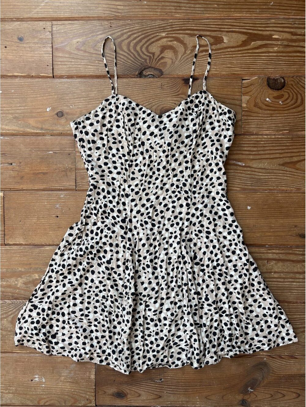 & Other Stories Size 4 Animal Print Fit & Flare Mini Dress Spaghetti Strap